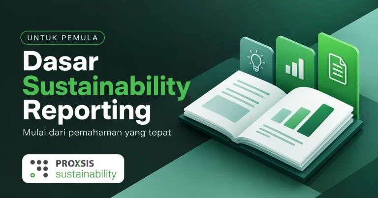 Ilustrasi fondasi data dan alur laporan untuk pelatihan dasar sustainability reporting
